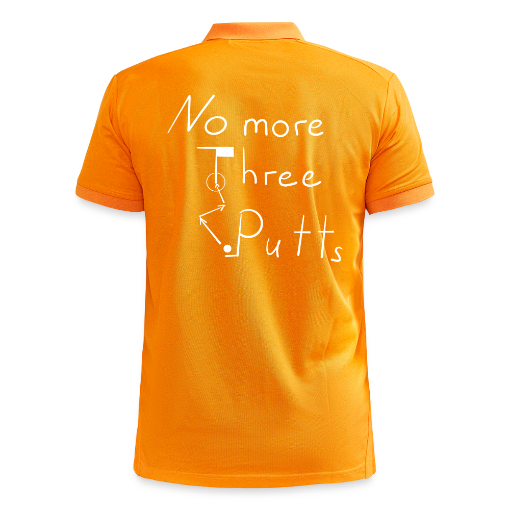 No More Three Putts Polo Golf - Hellorange meliert