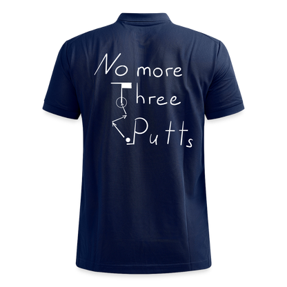No More Three Putts Polo Golf - Navy meliert